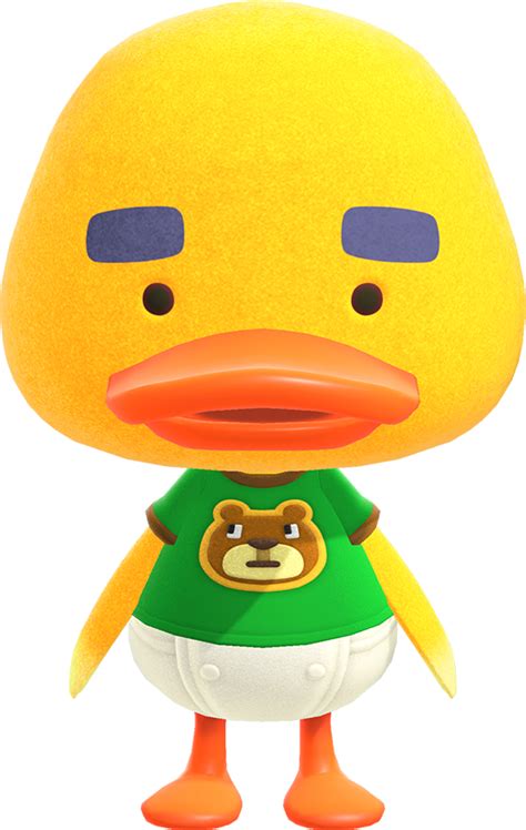 She wears green eyeshadow and maintains a lazy-eyed expression. . Duck acnh